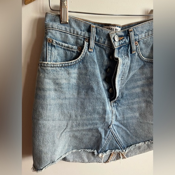 Agolde Blue Denim Mini Skirt - 25 - Picture 2 of 9